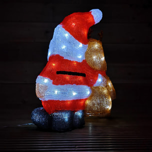 Figura luminosa de papá noel y reno con luces led y temporizador