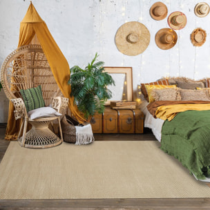 Tapis salon et chambre tissé motif faux uni CUTO