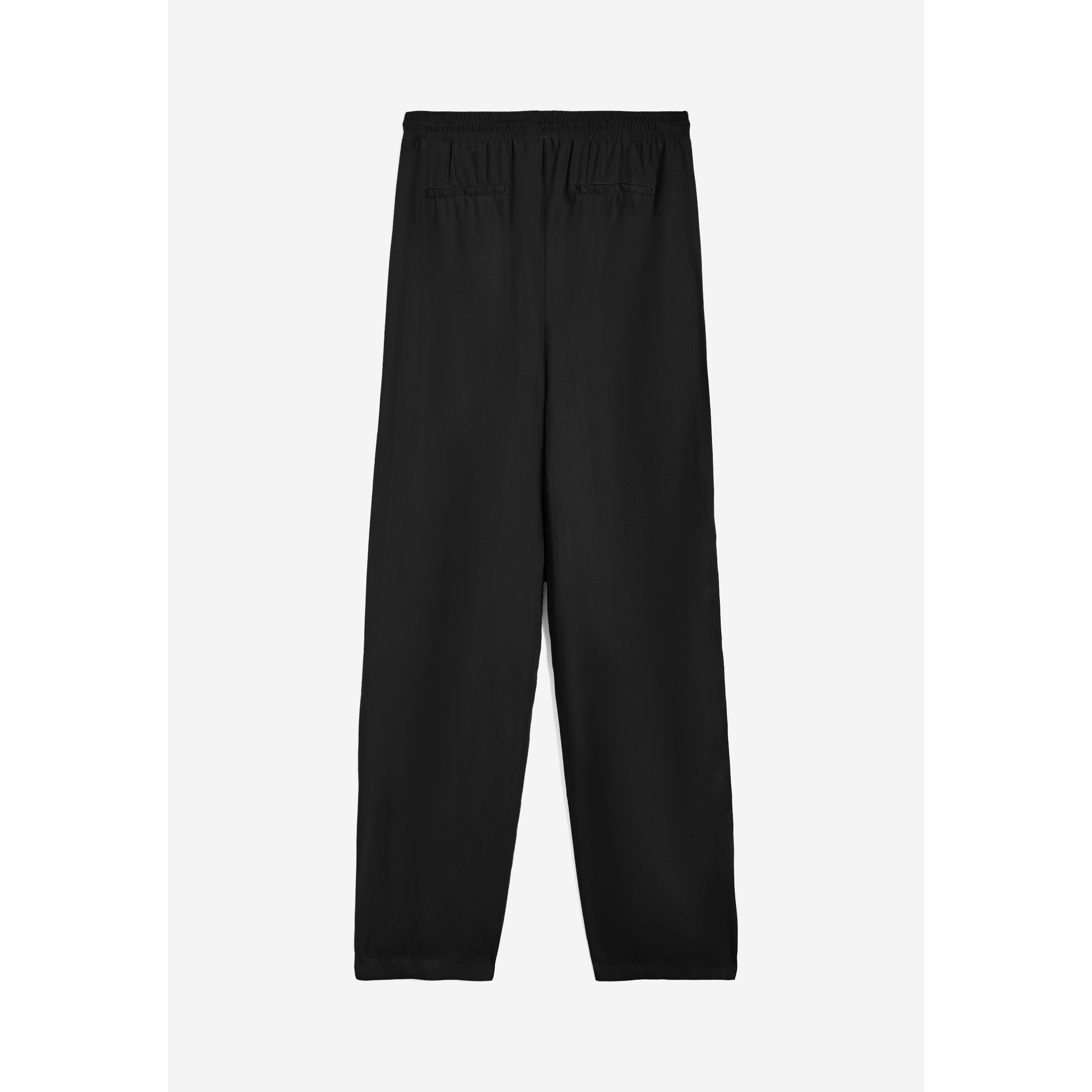 Pantaloni donna gamba ampia in twill lyocell