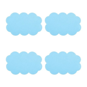 Lot de 4 Tapis antiderapants de douche ou baignoire PVC NUAGES 14,5x9cm Bleu Ciel MSV