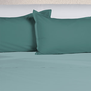 UNO CASA DESIGN Completo Letto Bice 25 Bicolor in Puro Cotone_Matrimoniale_atlantico