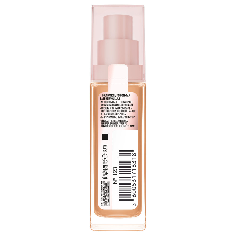 Maybelline New York Lifter Plump & Glow Foundation 123 30 ml