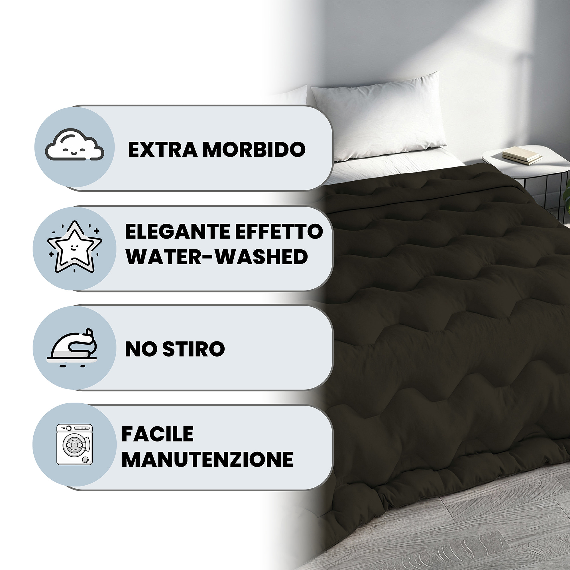 TRAPUNTA INVERNALE WATERWASHED MATRIMONIALE Made in Italy