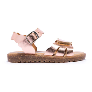 Sandali metallizzati per bambini con fibbia