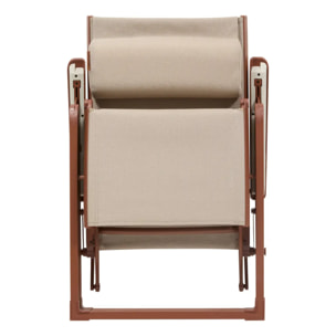 Fauteuil de jardin Decima beige lin/acajou