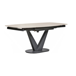 Table extensible ovale 120/180 en céramique effet bois - VESSEL
