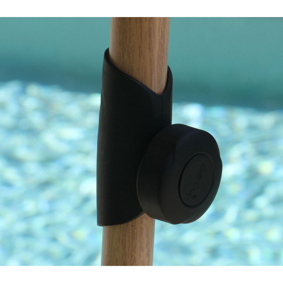 Parasol droit Ø2,4m - effet bois - gris anthracite - RUBIS