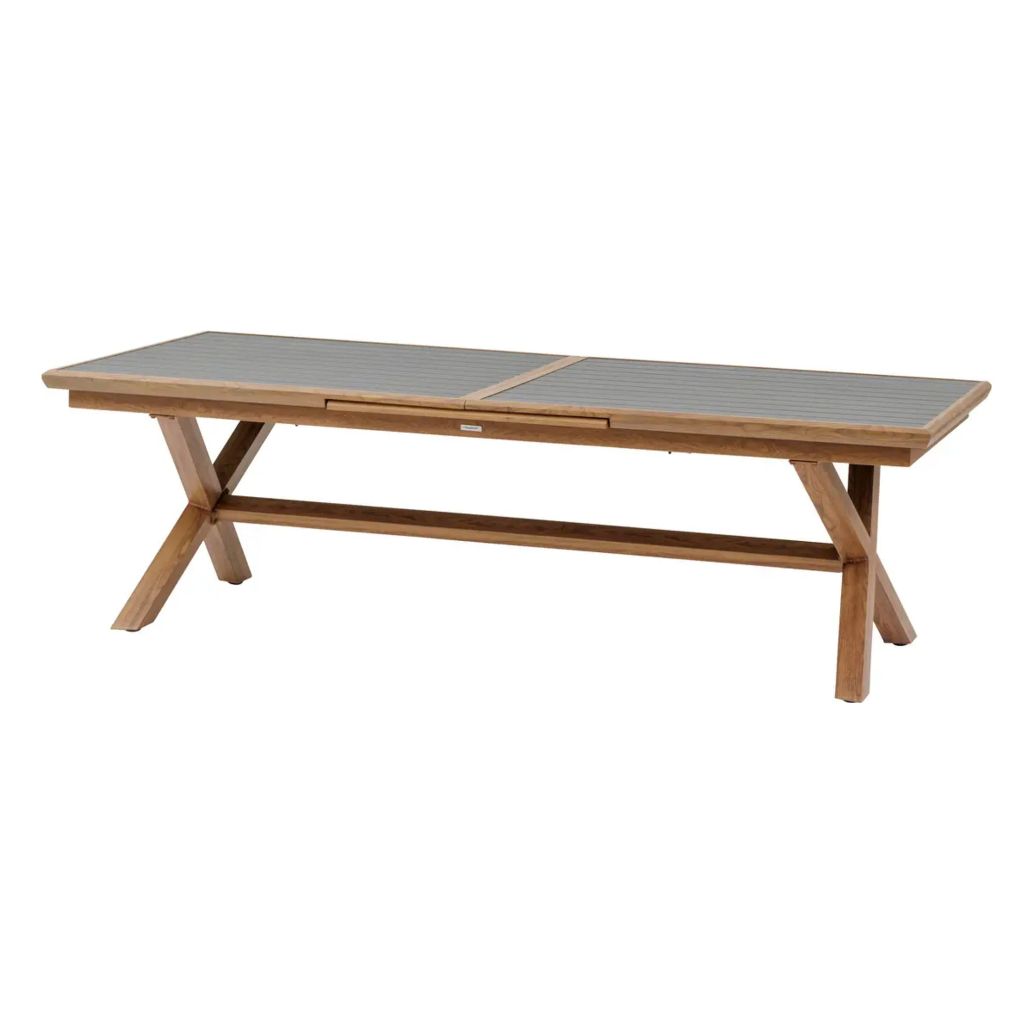 Table de jardin extensible "Axiome" graphite & honey 12 places en aluminium