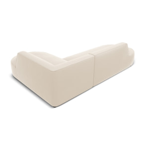 Canapé d'angle droit "Charles" 4 places en velours beige