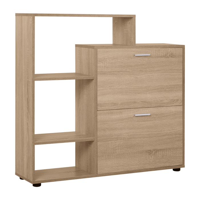 Zapatero con Estante Cubos 101,5x25,5x98cm Madera Natural