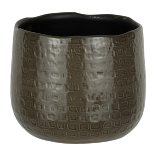 J-Line cache-pot Motifs - céramique - gris foncé - medium - Ø 22 cm
