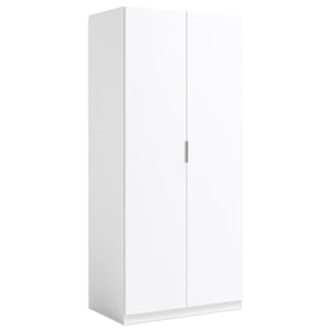 Armadio Guardaroba A 2 Ante Con Asta Appendiabiti E Ripiano Interno Mobile Armadio Salvaspazio Design Moderno Minimal 81 x 52 x 180 Cm Bianco