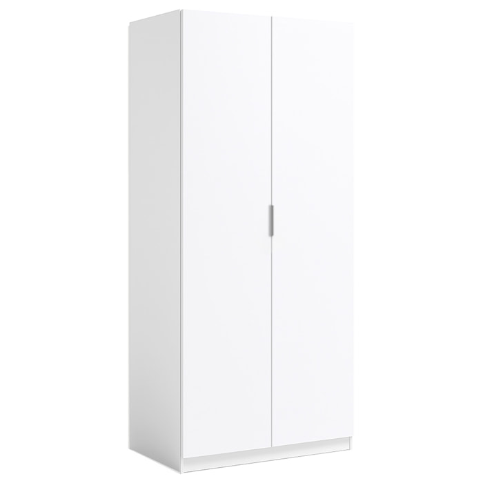 Armadio Guardaroba A 2 Ante Con Asta Appendiabiti E Ripiano Interno Mobile Armadio Salvaspazio Design Moderno Minimal 81 x 52 x 180 Cm Bianco