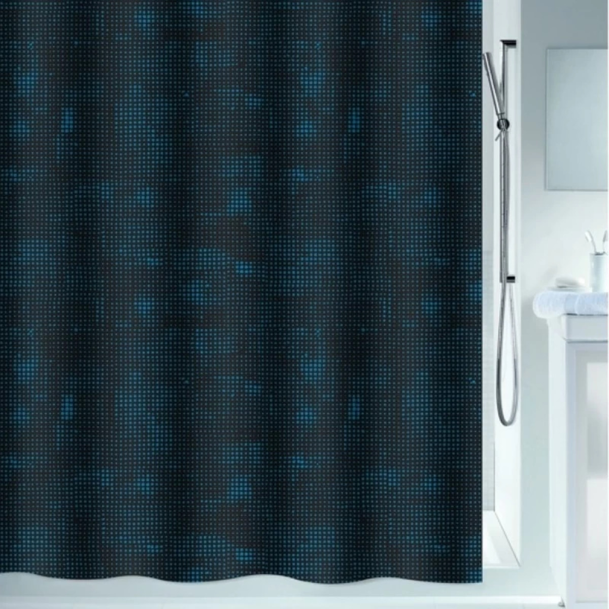 Rideau de douche Polyester GEORGES 180x200cm Pétrole Spirella