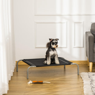 Cama Elevada para Perros Gatos Transpirable Cama Mascotas para Dormir Relajar con Marco de Acero para Interiores Exterior 90x65x20 cm Negro