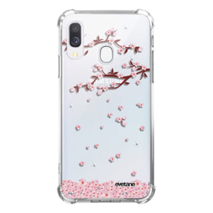 Coque Samsung Galaxy A20e anti-choc souple angles renforcés transparente Chute De Fleurs Evetane.