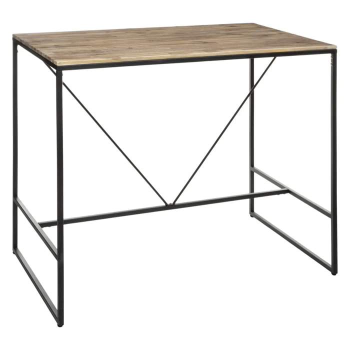 Table à manger bar "Edena" acacia métal L115cm