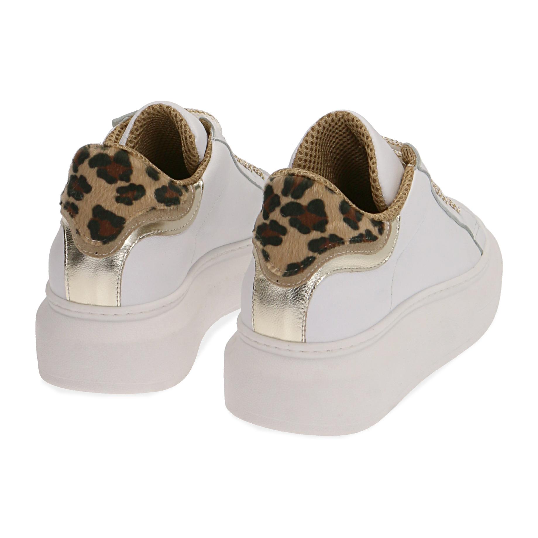 Sneakers bianco/marrone in pelle