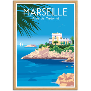 Affiche - Marseille Anse de Maldormé - Raphael Delerue