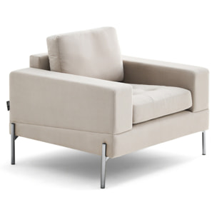 Isaure - fauteuil en velours - Beige