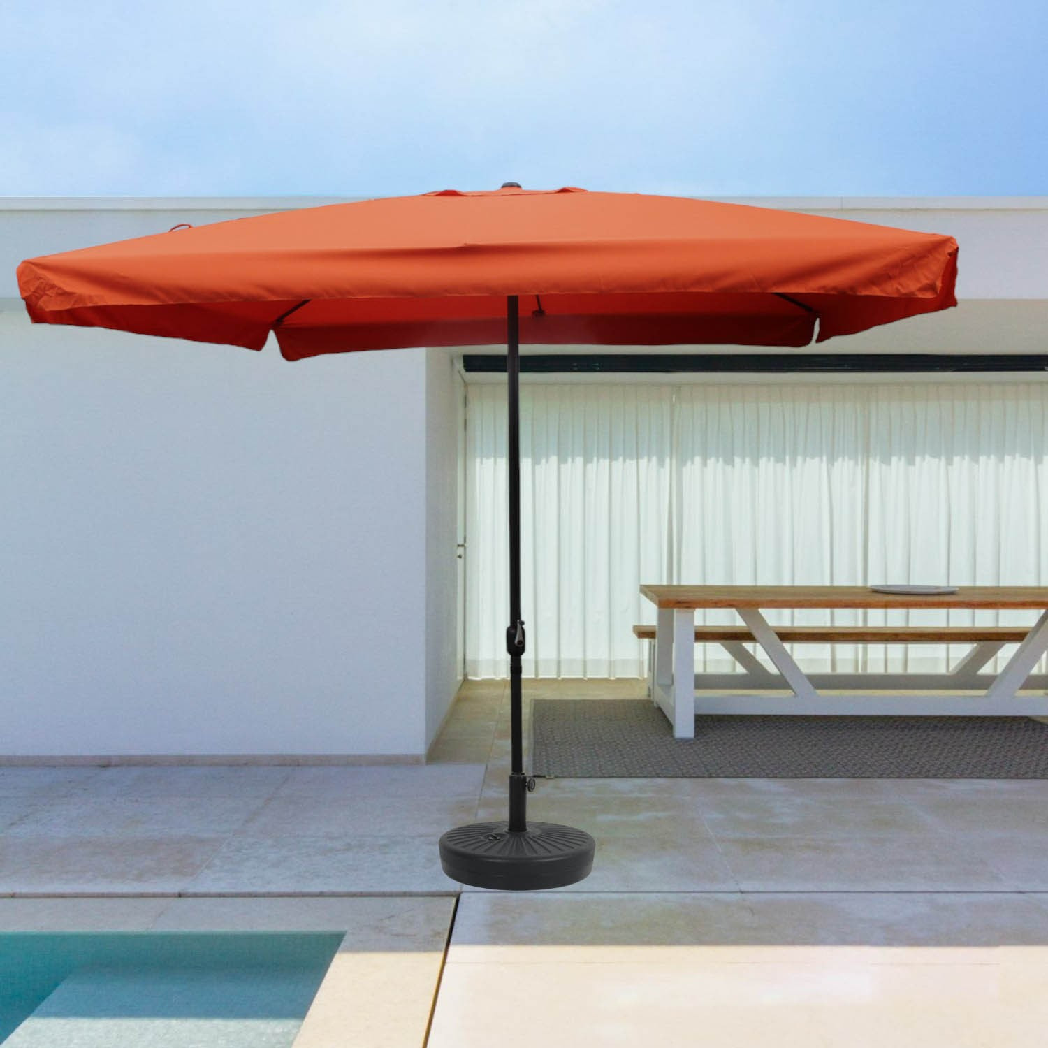 Parasol droit carré 3 x 3 m terracotta PALMIA