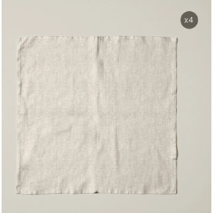 Lot de 4 serviettes Uni Lin 101