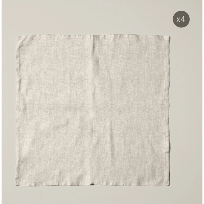 Lot de 4 serviettes Uni Lin 101