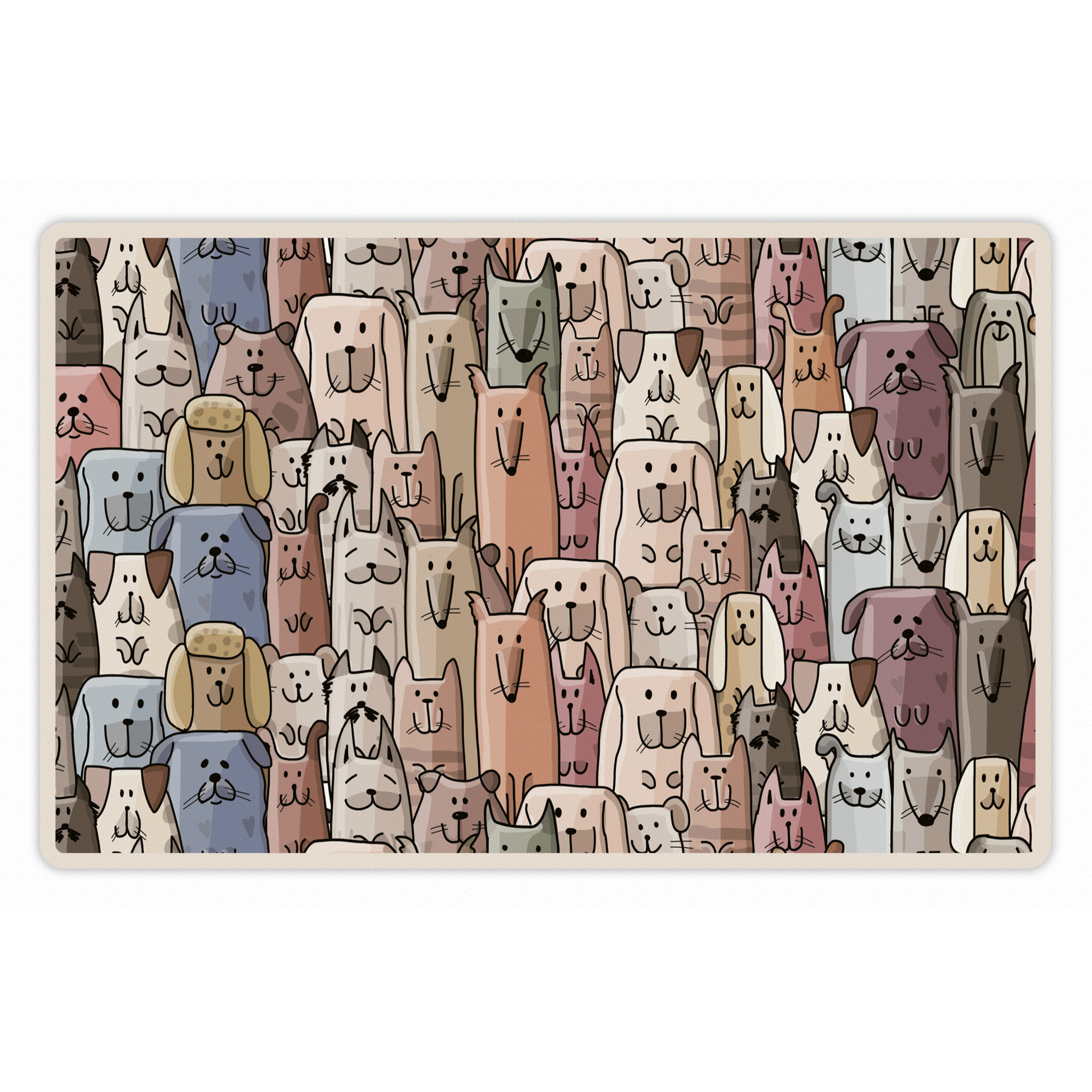 Alfombra de vinilo mascotas CERAMIKO, Dogs and cats 48x75 cm