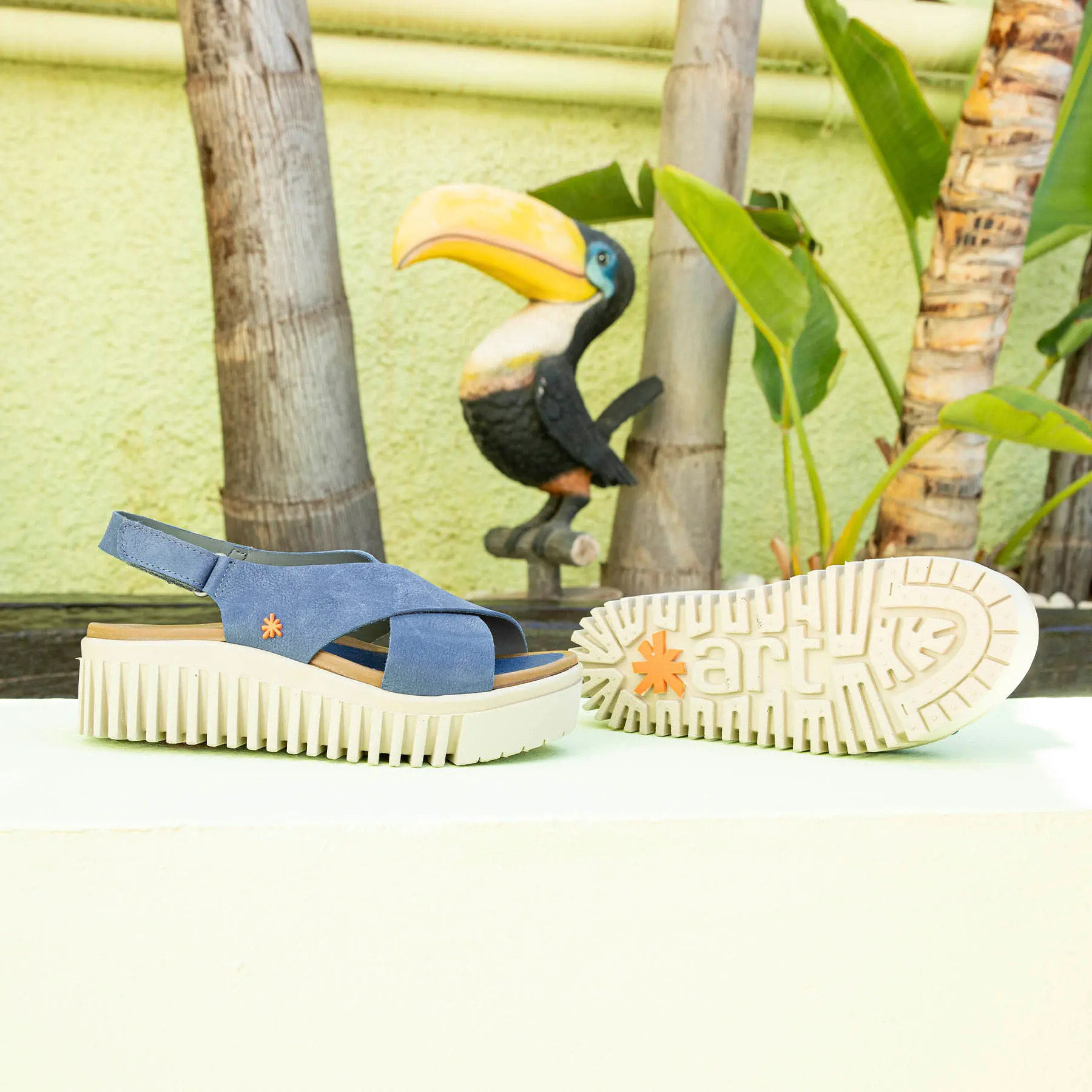 Sandalia de cuña 1574 NAPPA CREAM/BRIGHTON color Cream