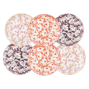 Lot de 6 grandes assiettes, OPHELIA