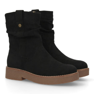 Botines planos para Mujer, cómodos y elegantes, diseño moderno con caña arrugada