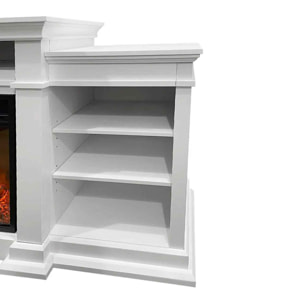 Biden - Camino elettrico da terra 179x48xH85 cm, effetto fiamma, colore bianco