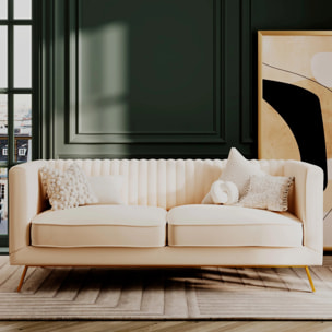Ensemble canapés en velours beige 5 places - Gatsby