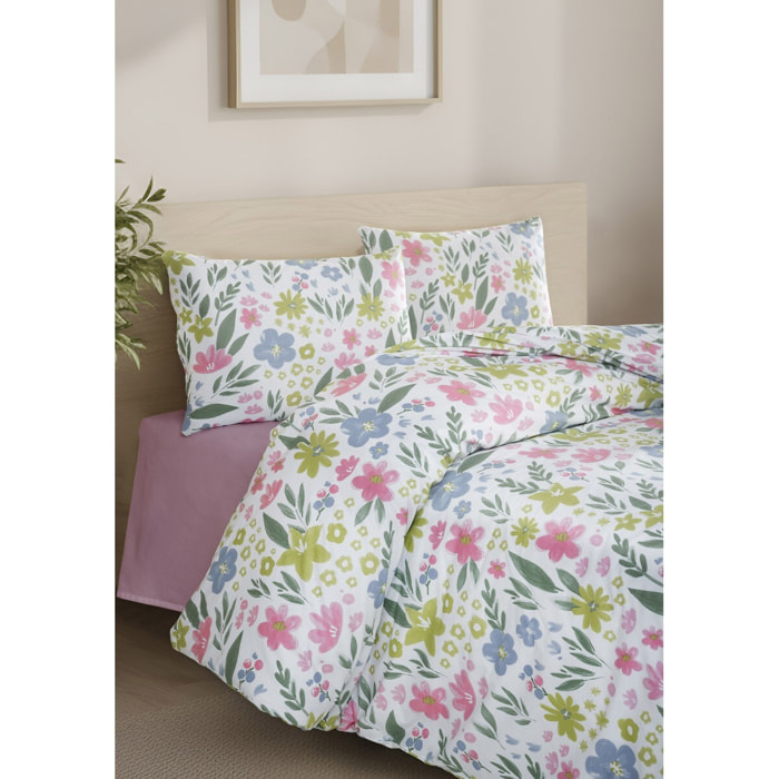 Parure housse de couette et taie(s) d'oreiller coton imprimé