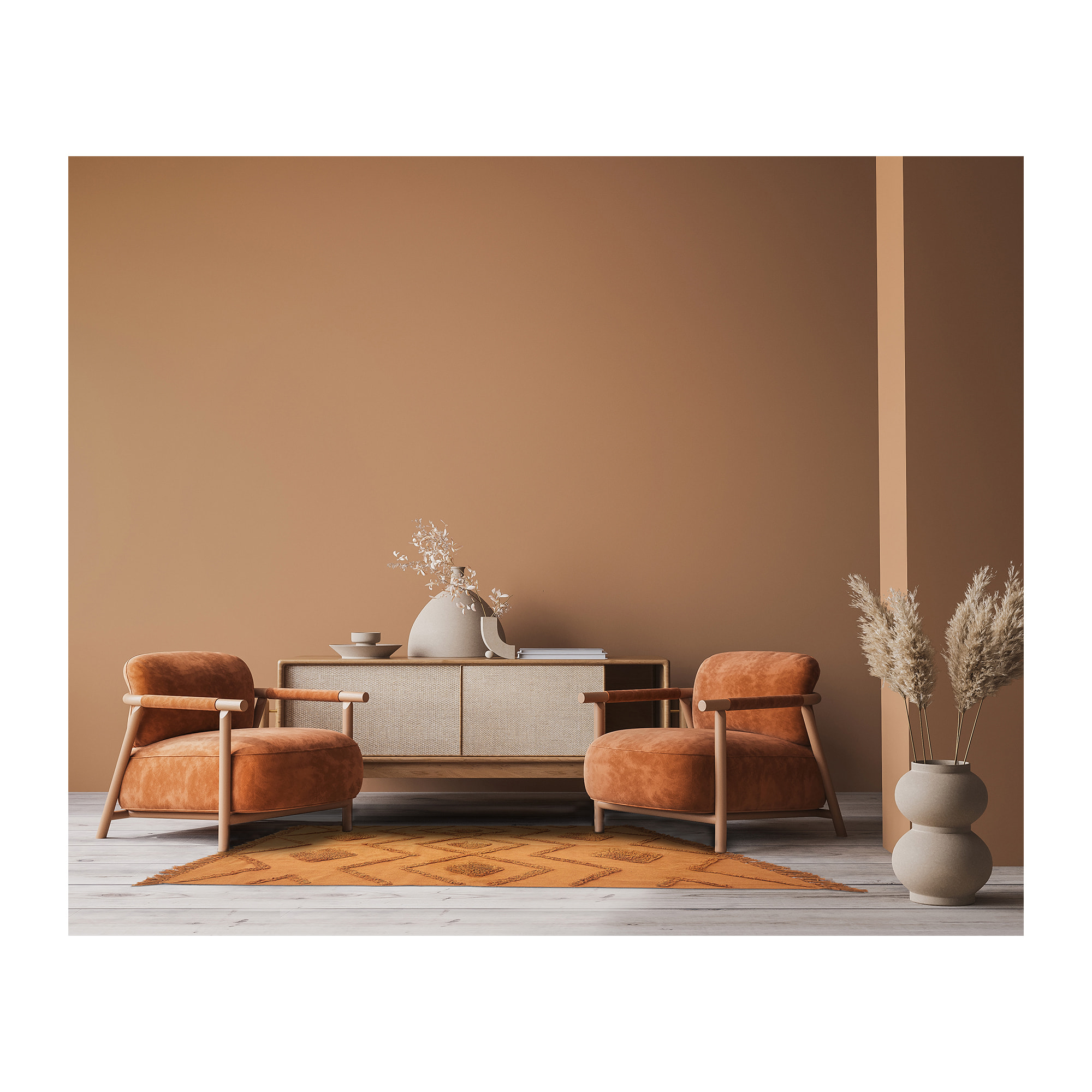 Tapis Ethinique Tufte Terracotta 120x170cm