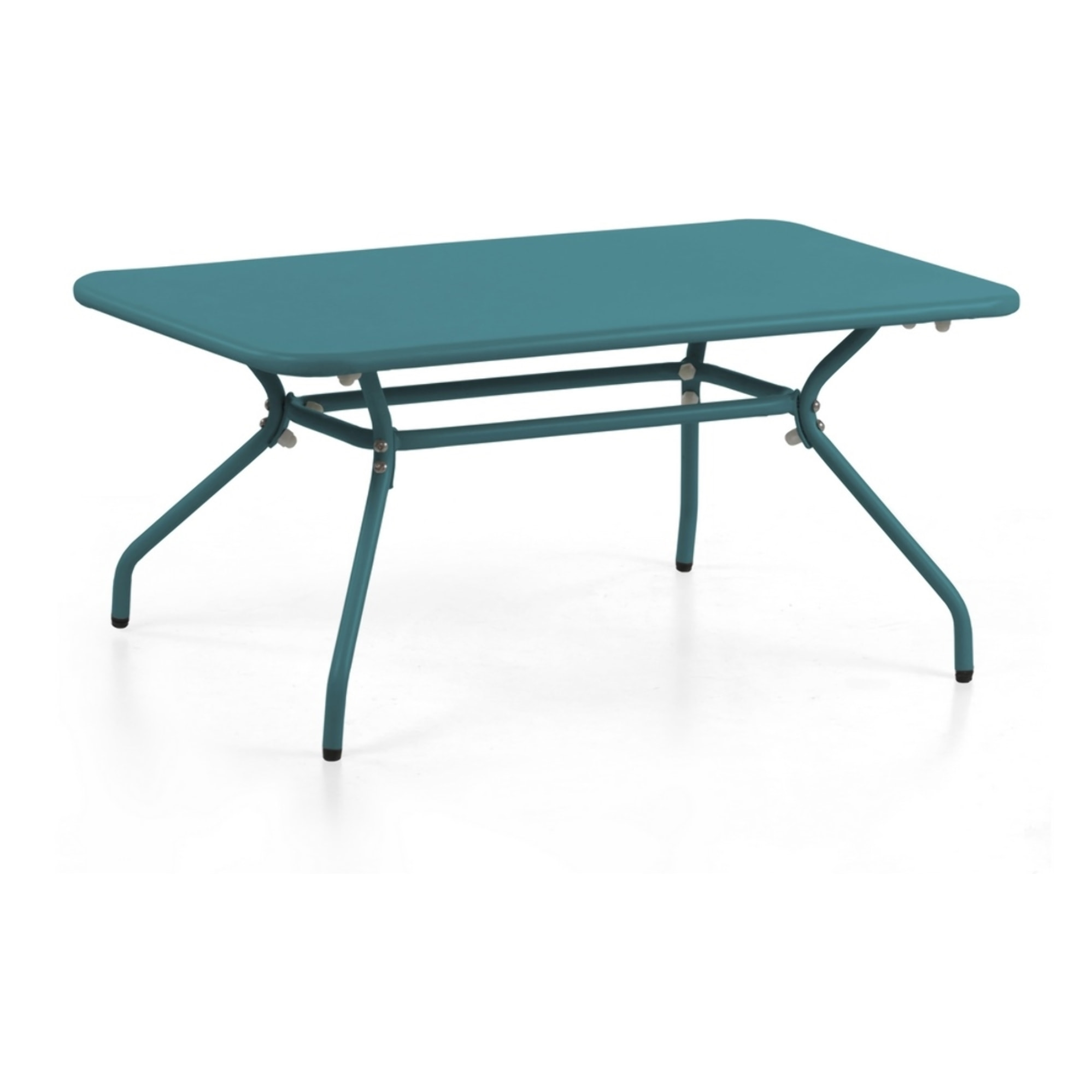 Set da giardino in acciaio con cuscini motivo floreale blu - Daisy