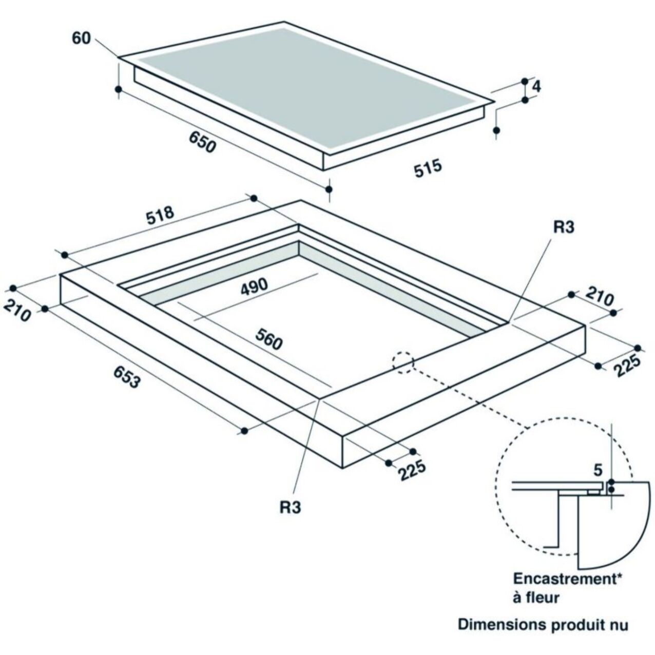 Plaque induction DE DIETRICH DTI3656B Horizone