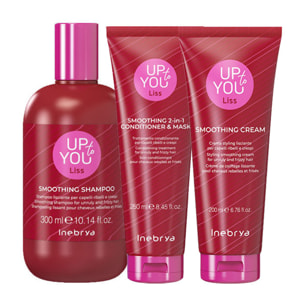 INEBRYA Kit Up To You Liss Smoothing Shampoo 300ml + 2 In 1 Conditioner & Mask 250ml + Smoothing Cream 200ml