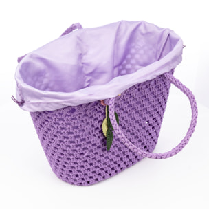 Zeccone bolso de hombro mujer. Fabricado en algodón, con borla decorativa.