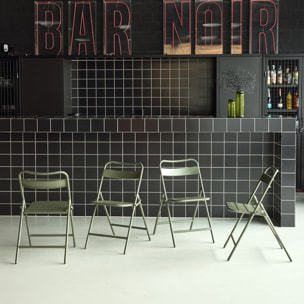 Chaise de jardin pliante acier (lot de 4) AMÉLIA