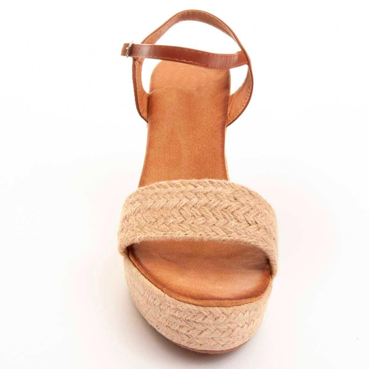 Sandalias de Cuña - Beige - Altura: 9 cm