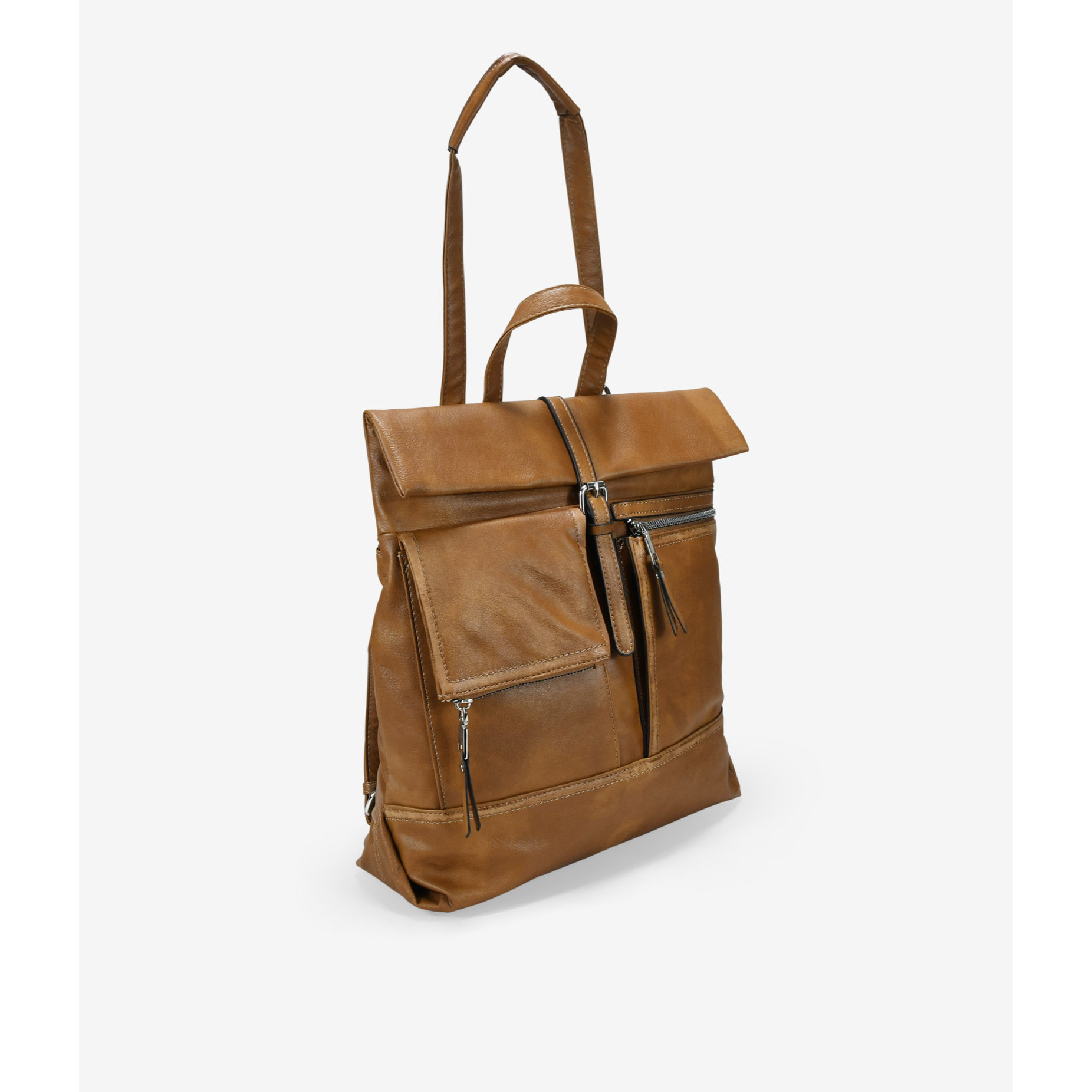 Mochila antirrobo cuero con bolsillos