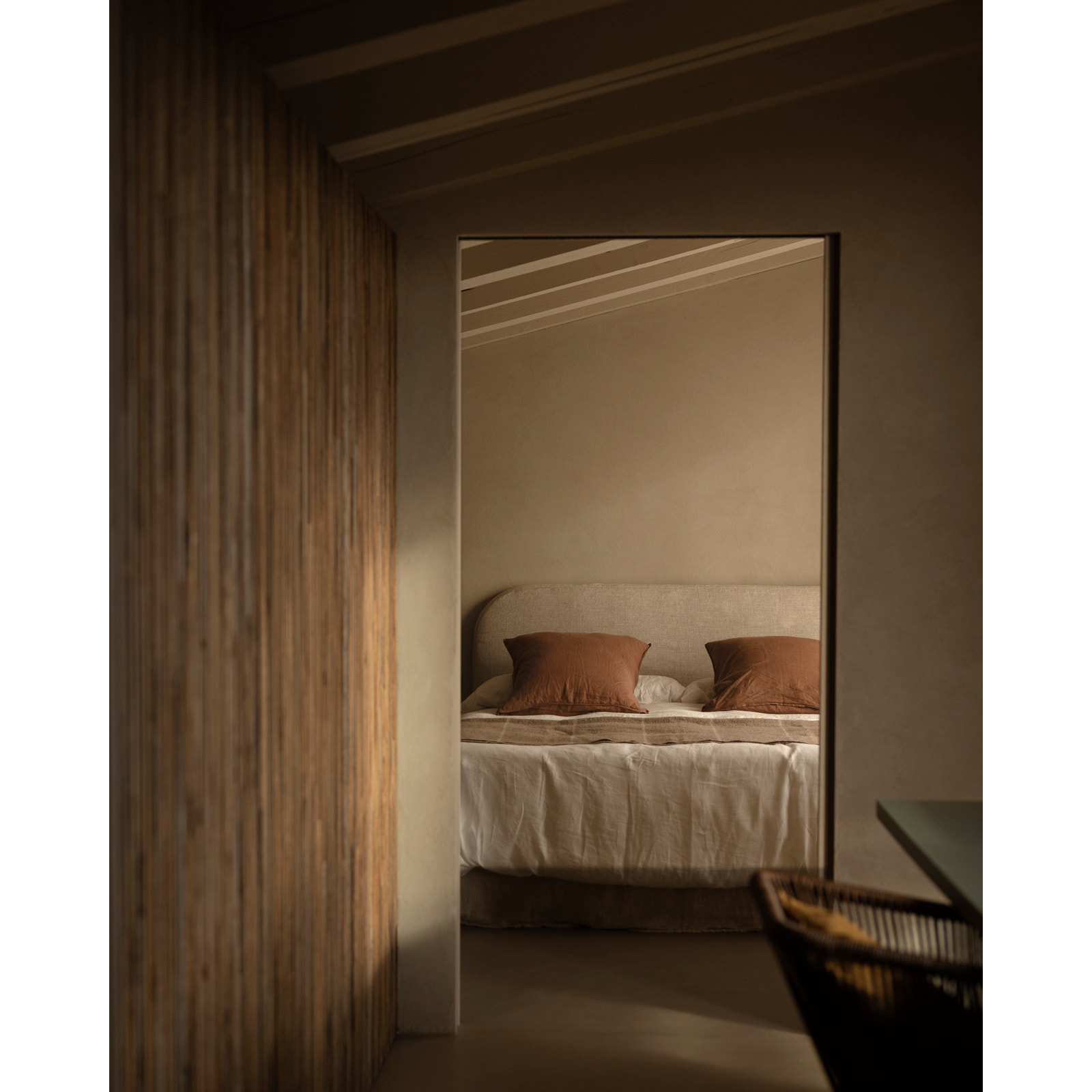 Tête de lit déhoussable en lin beige en différentes tailles