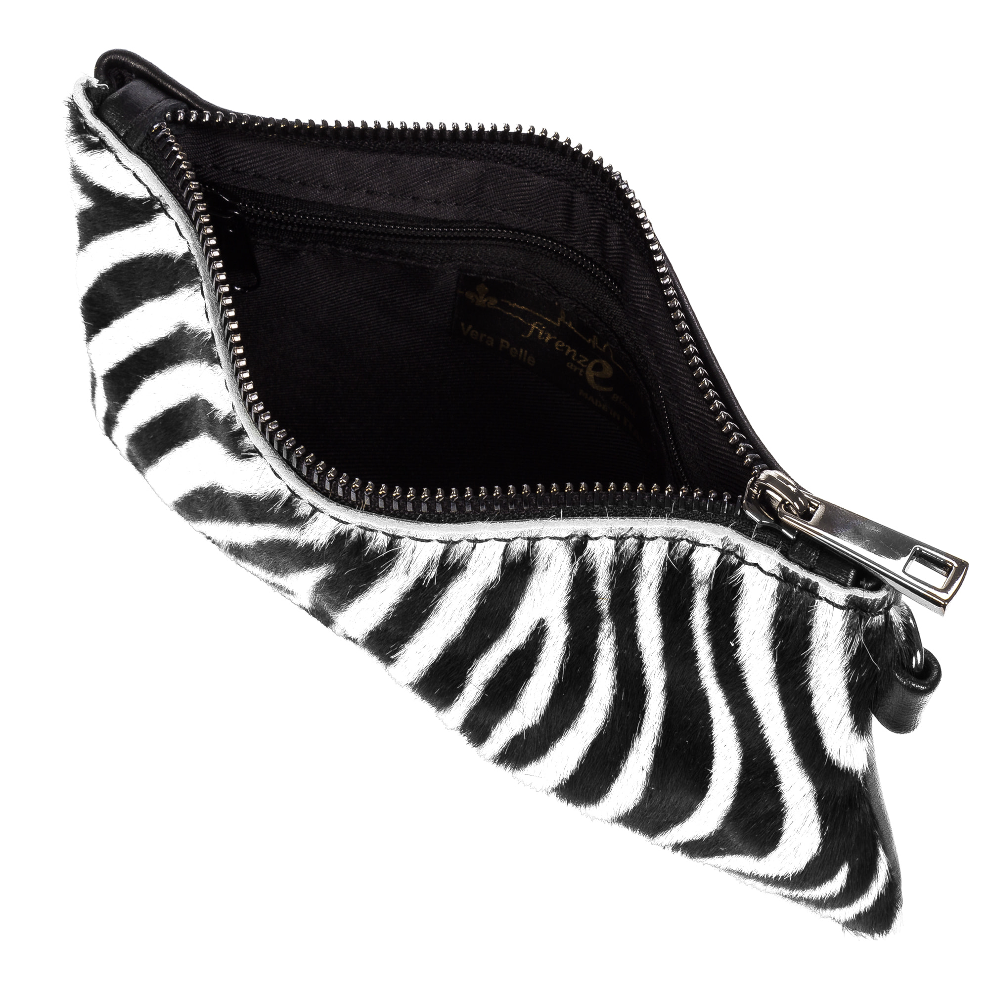 Fiorella Bolso de mano Mujer.Piel auténtica Sauvage Cavallino Cebra