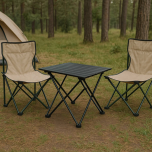 Well Home Mesa Plegable en Metal color Negro 56x40x46cm