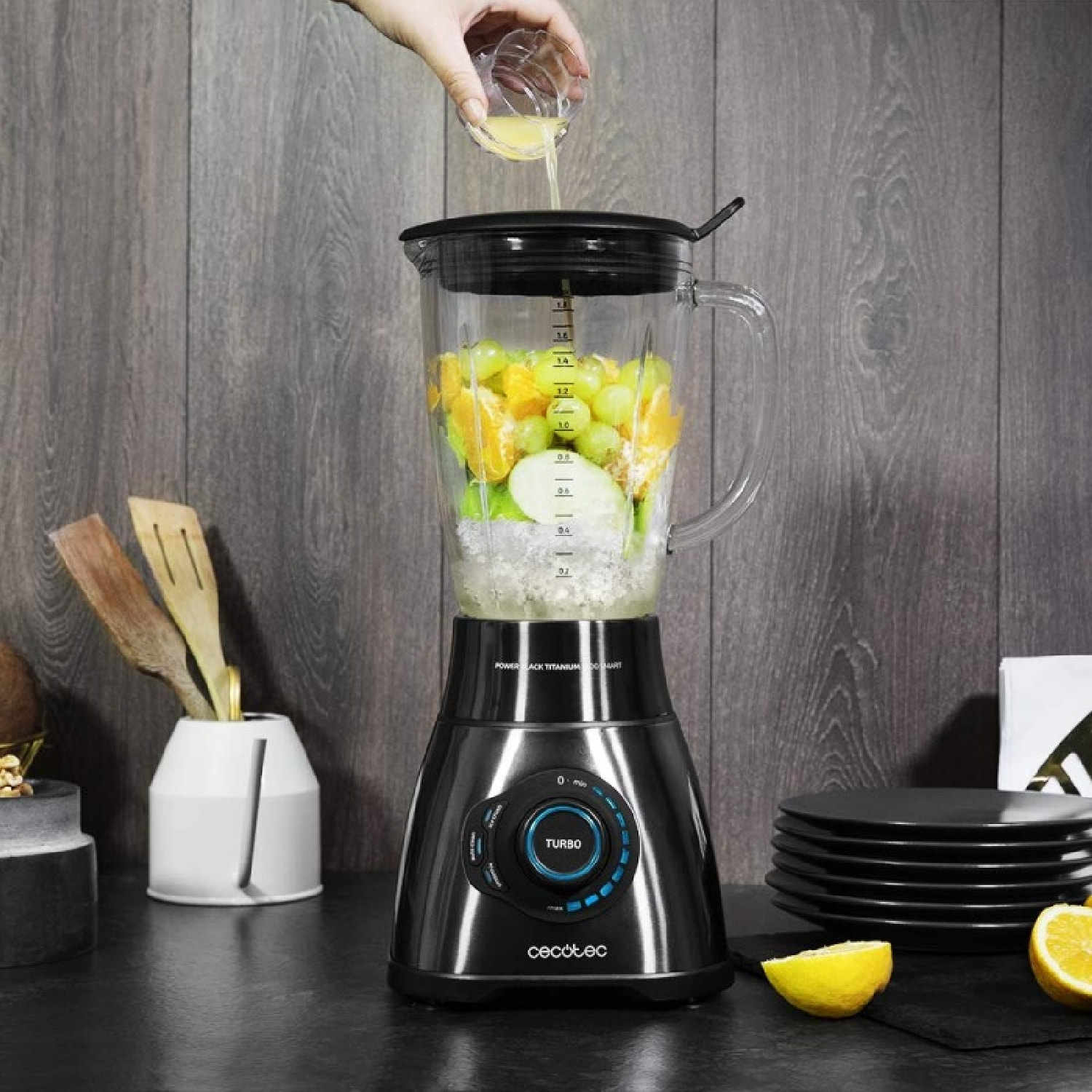 Cecotec Batidora de vaso Power Black Titanium 2500MAX