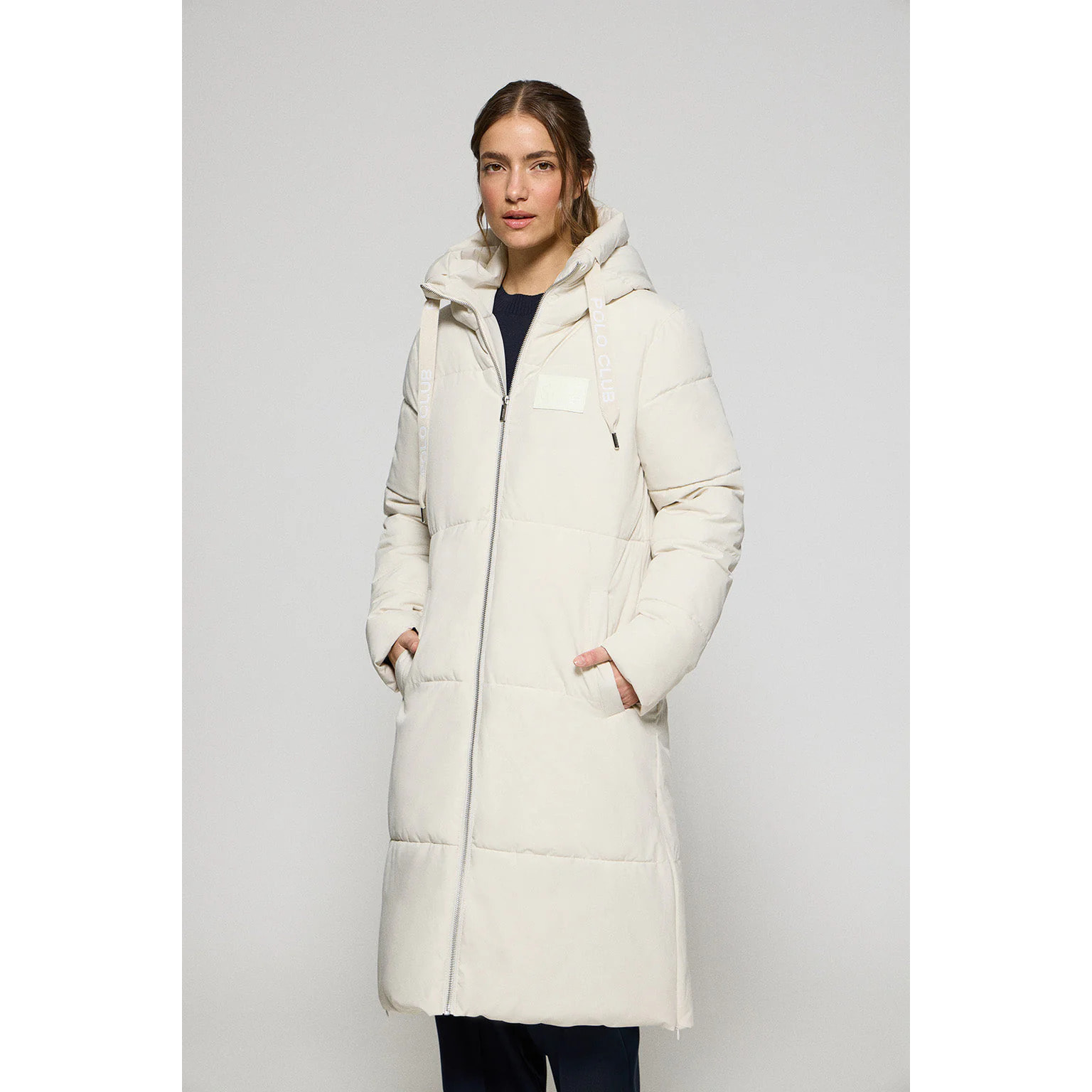 Giaccone Buenos Aires beige con cappuccio fisso e dettagli Polo Club