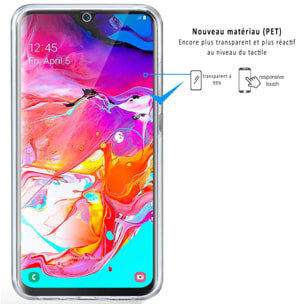 Coque Samsung Galaxy A70 360° intégrale protection avant arrière silicone transparente