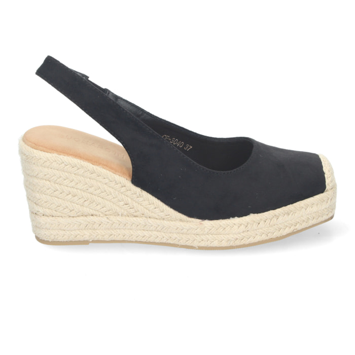 Sandalias de cuña de Yute para Mujer, con Puntera Cerrada