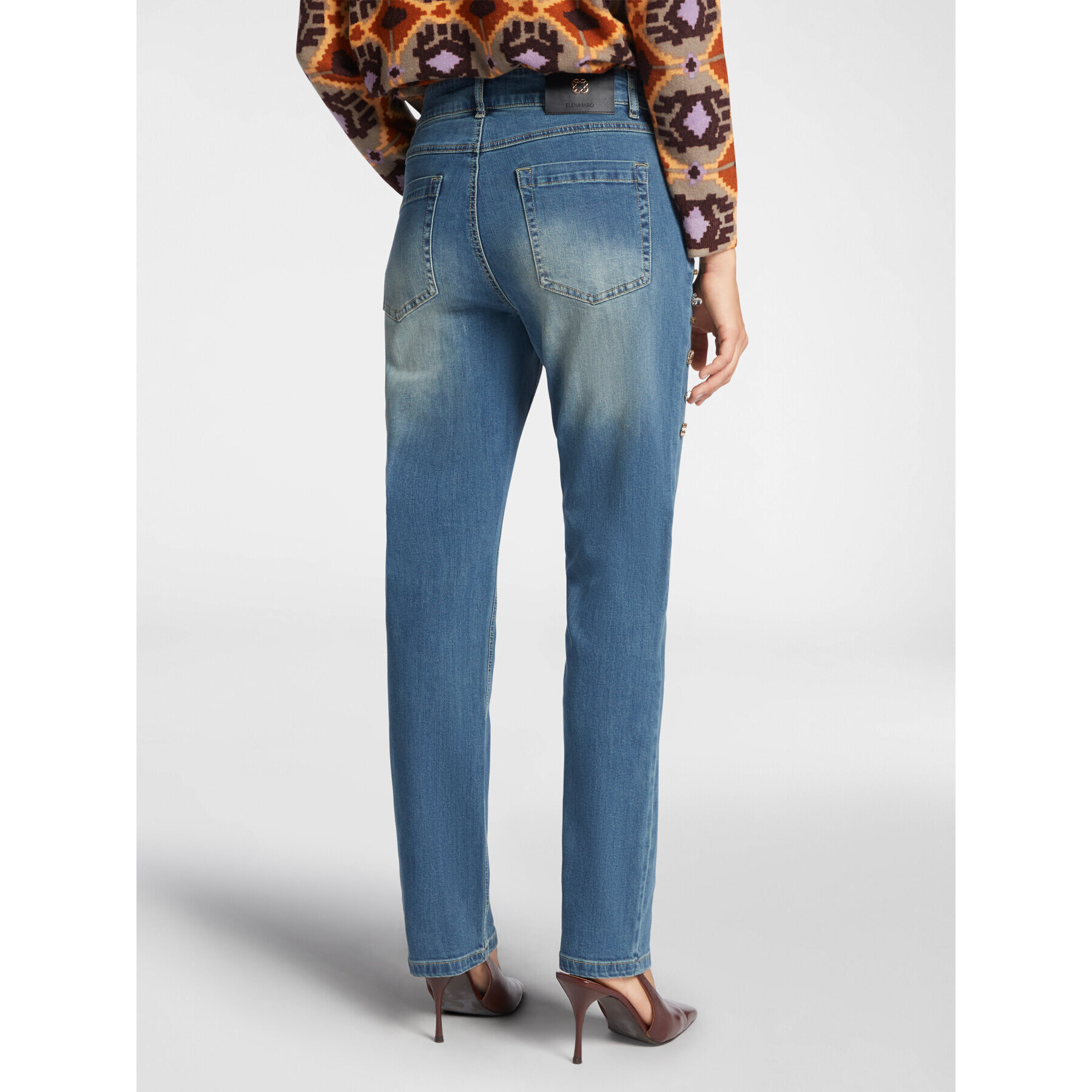 Elena Mirò - Jeans regular con borchie - Blu